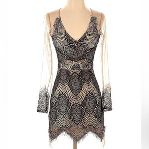 Sheer lace cocktail dress